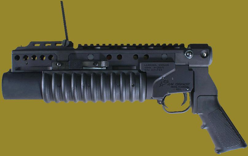 M203PI 40mm Grenade Launcher attached to the standalone 